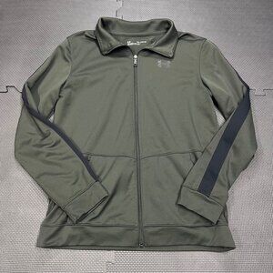Under Armour Youth XL Loose Fit Full-Zip Jacket Green With Black Accents Comfort
